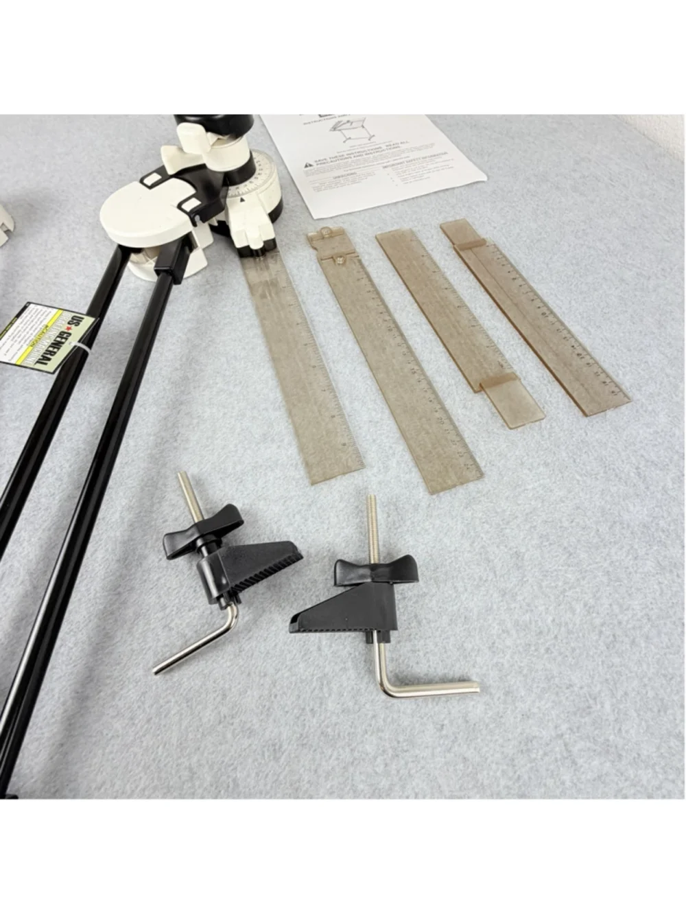 US GENERAL 1815 Drafting Machine PRO-E S-1815 Rulers Clamps Box Manual
